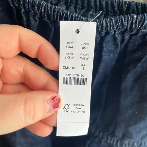 J. Crew NWT Square-neck‎ Puff Sleeve denim chambray mini dress size 8 - Picture 6 of 10